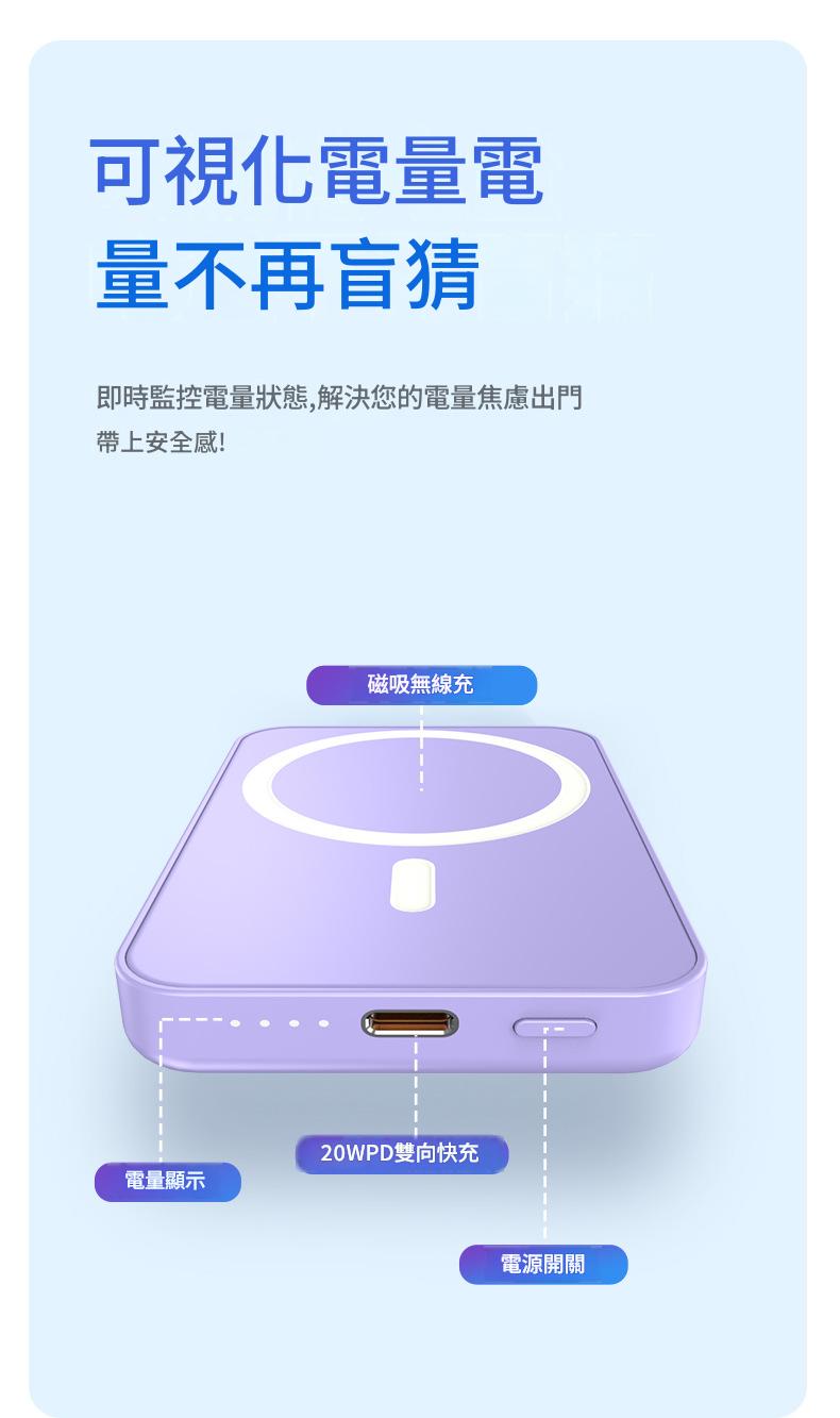 電量不盲猜，看得見的磁吸行動電源