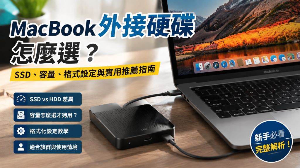 MacBook 外接硬碟怎麼選？SSD、容量、格式設定與實用推薦指南