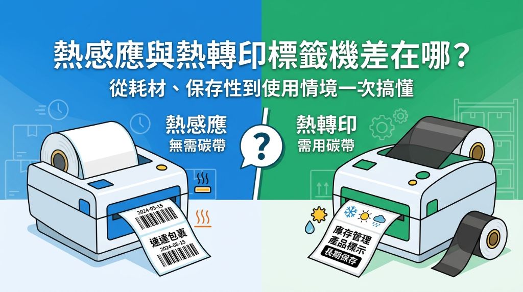 熱感應與熱轉印標籤機差在哪？從耗材、保存性到使用情境一次搞懂