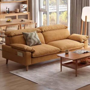 布藝沙發客廳簡約現代布沙發三人位日式復古燈芯絨沙發