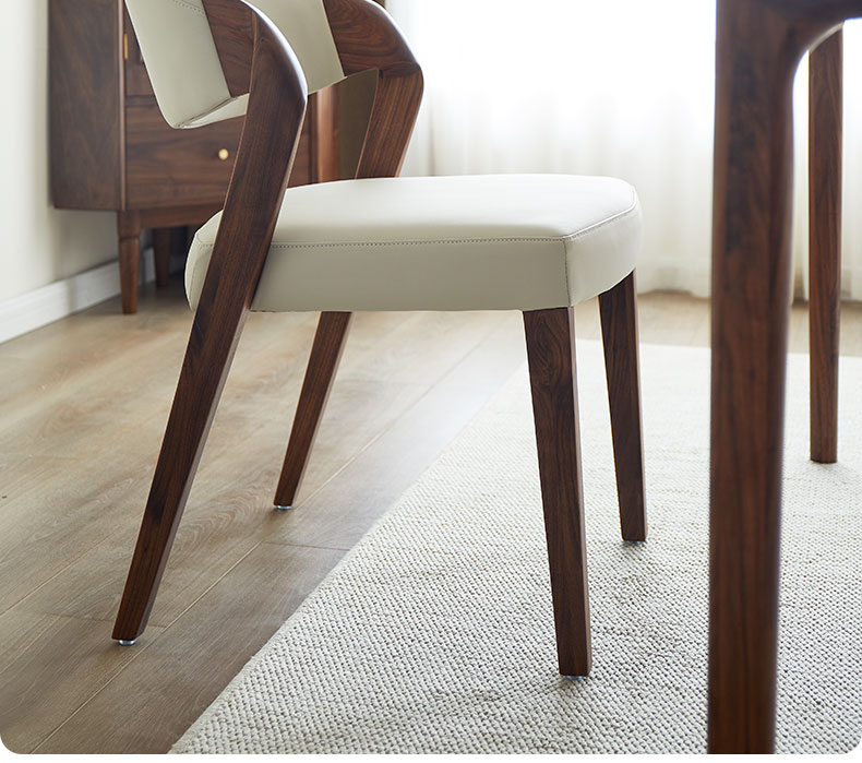 實木簡約現代餐椅中古風靠背椅