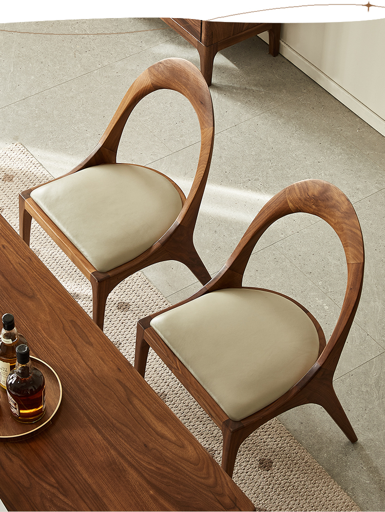 全實木北歐簡約家用餐桌創意靠背椅子